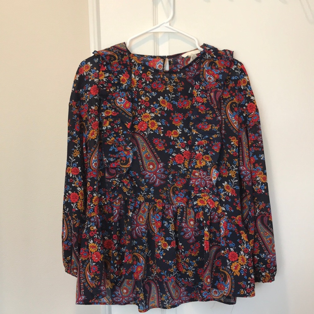 H&M Floral Longsleeve Blouse Size 6/Medium